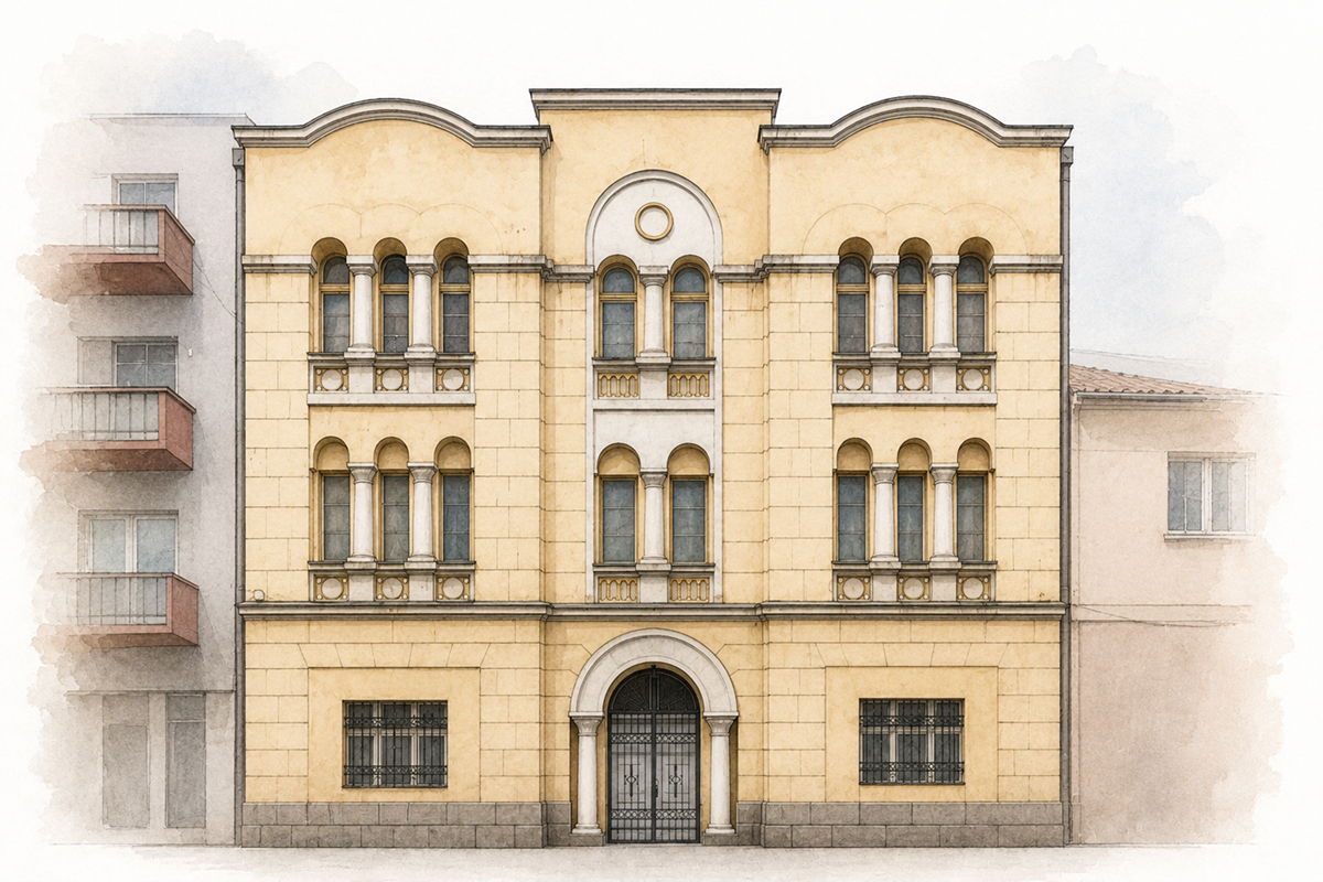 Илустрација на музејската предна фасада